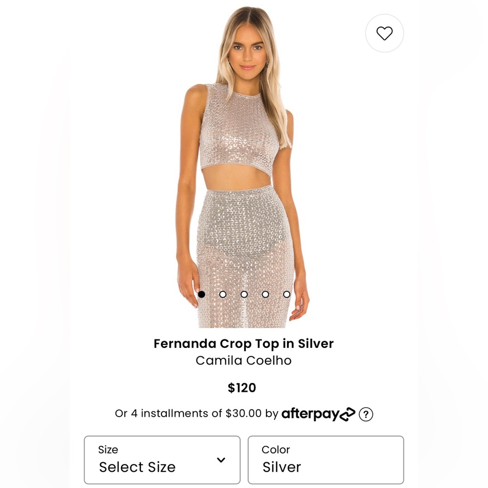 Camila Coelho Fernanda Crop Top in Silver